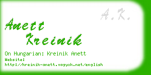 anett kreinik business card